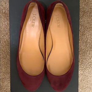 J. Crew maroon suede flats